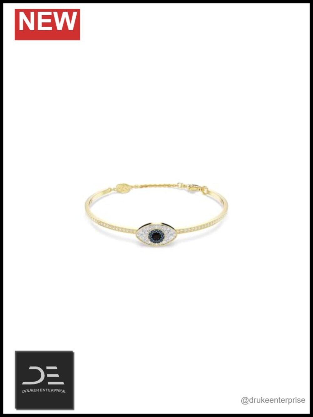 Lobster Claw Clasp Crystal Bangle - Pavé Set 7 Inches